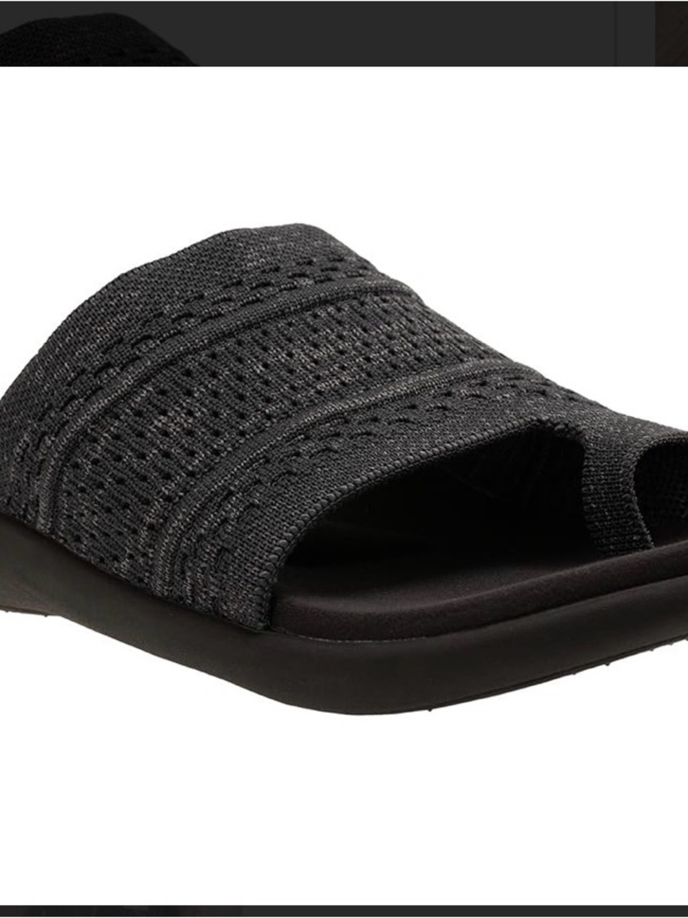 REVITALIGN Black Knit Slide Sandals for Women